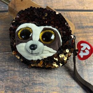 Ty Sloth Sequin Coin Bag - Black and Gold